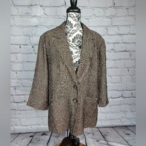 Orvis women's long sleeve button front lined jacket plus size 20 pockets bb10